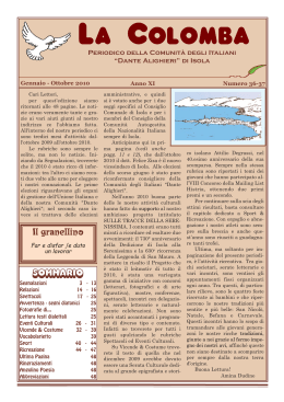 La Colomba n&deg; 36 - Comunit&agrave; degli Italiani &ldquo;Dante Alighieri&rdquo;
