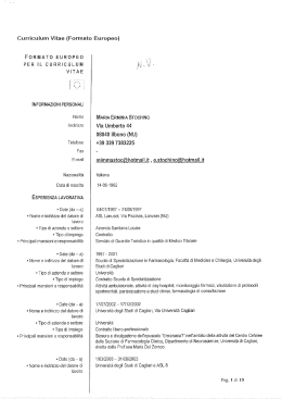 Curricuiurn Vitae (Formato Europee)