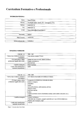 Curriculum Formativo e Professionale