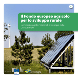 Il Fondo europeo agricolo per lo sviluppo rurale