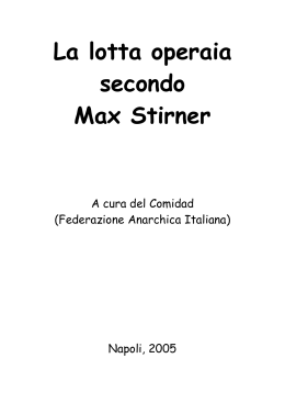 La lotta operaia secondo Max Stirner
