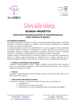 scheda progetto - SOS Donna - Centro antiviolenza di Faenza