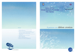 Il paziente con dolore cronico - Azienda Sanitaria Provinciale di
