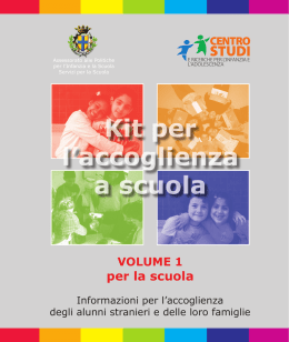 Il kit d`accoglienza volume 1 - Centro Studi