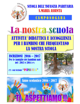 la presentazione della scuola - Parrocchia Santa Maria Assunta e
