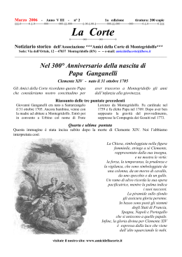 Marzo 2006 - 300° Anniversario della nascita di Papa Ganganelli