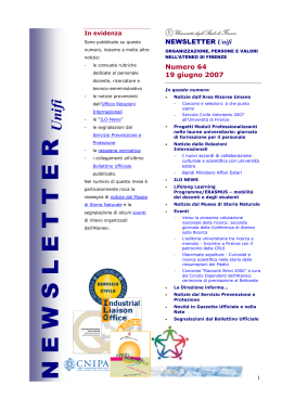 Newsletter n° 64 - Università degli Studi di Firenze