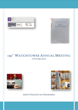 adunanza annuale 2013 - Lo scrigno dei tesori