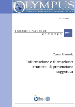 Informazione e formazione: strumenti di prevenzione