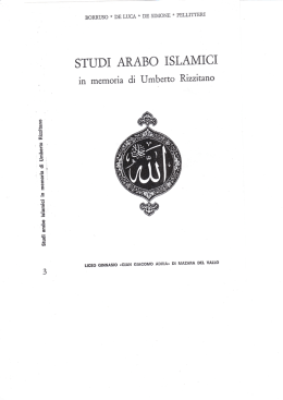 studi arabo islamici - Universit&agrave; degli Studi di Palermo