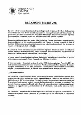 relazione Fondazione - Delibere