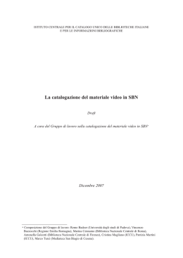 La catalogazione del materiale video in SBN