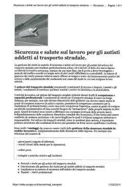 Sicurezza e salute sul lavoro per gli autisti