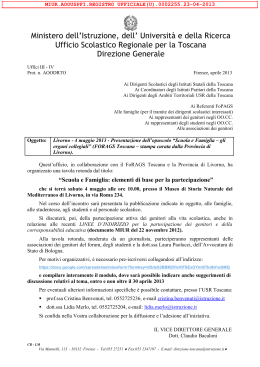 Nota protocollo USR - Ufficio Scolastico Regionale per la Toscana