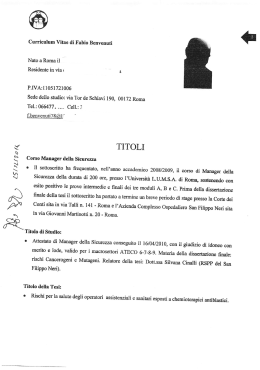 Curriculum Vitae di Fabio Benvenuti Nato a Roma il Residente