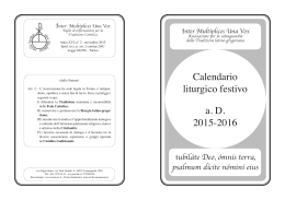Calendario liturgico festivo 2015-2016