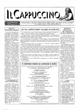 IO "IL CAPPUCCINO" NACQUI lO ANNI F~ MIRACOLOSA