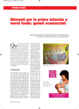 Alimenti per la prima infanzia e novel foods: questi