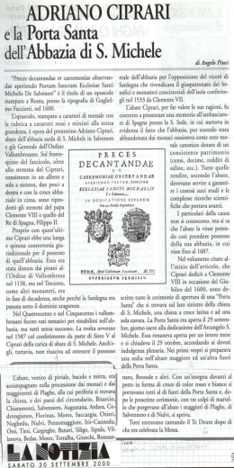 Adriano Ciprari e la Porta Santa dell`Abbazia di S