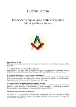 Giovanni Artero Massoneria socialismo anticlericalismo