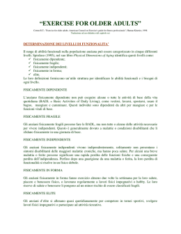Exercise for older adults - Scienze Neurologiche e del Movimento