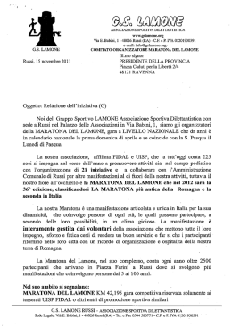 link al progetto 36° Maratona del Lamone