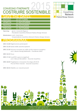 scarica il volantino. - CasaClima Network Padova/Rovigo/Venezia