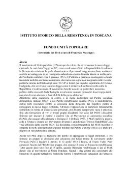 Fondo Unità popolare - Istituto Storico della Resistenza in Toscana
