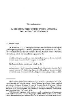 Marina Bonomelli, 1999 - Societ&agrave; Storica Lombarda