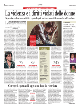 La Gazzetta di Lecco 22/11/2014 - Stop Stalking