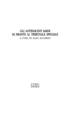 Gli antifascisti sardi di fronte al tribunale speciale