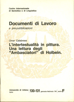 L`intertestualità in pittura. Una lettura degli “Ambasciatori” di Holbein