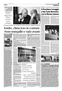 Sordio, clima teso in comune: &laquo;Sono tranquillo e