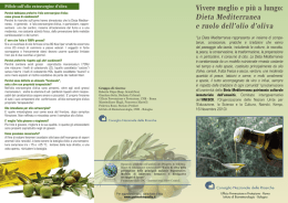 Dieta Mediterranea e ruolo dell`olio d`oliva