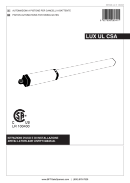 LUX UL CSA - BFT Gate Openers