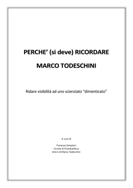 PERCHE` (si deve) RICORDARE MARCO