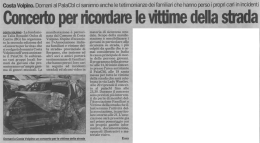 Concerto per ricordare le vitlime della strada
