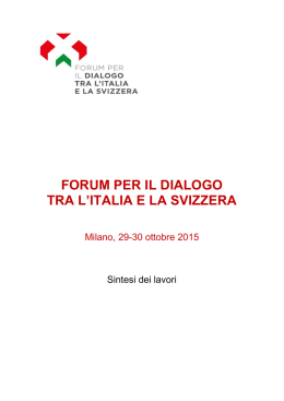 forum per il dialogo tra l`italia e la svizzera
