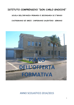 piano dell`offerta formativa - Istituto Comprensivo di Castrignano de