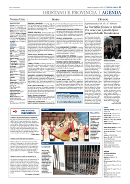 oristano e provincia | agenda
