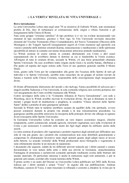 LA VERITA` RIVELATA SU VITA UNIVERSALE