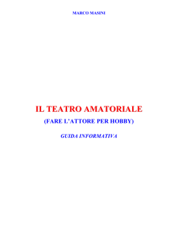 il teatro amatoriale - Gruppo Teatro Tempo
