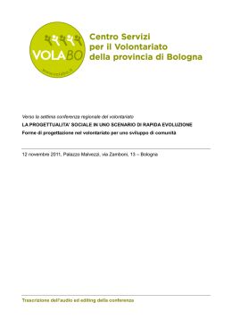 Verso la settima conferenza regionale del volontariato LA