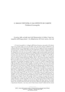 L`Imago pietatis e gli istituti di carit&agrave;. Problemi di