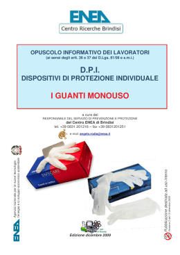 dpi i guanti monouso - ENEA - Centro Ricerche di Brindisi