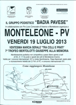 volantino - Podismo Lombardo