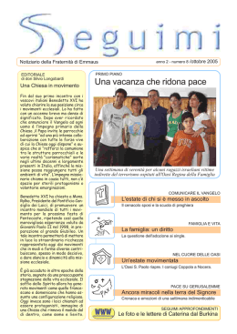 Ottobre - Fraternit&agrave; di Emmaus