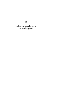 II La letteratura nella storia tra teoria e prassi