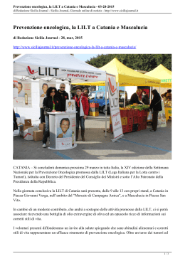 Prevenzione oncologica, la LILT a Catania e