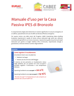 Manuale d`uso per la Casa Passiva IPES di Bronzolo